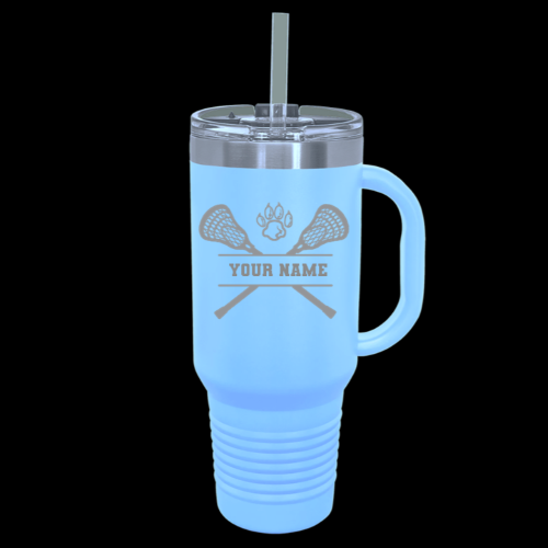 40oz Travel Mug- Light Blue ($40+tax)