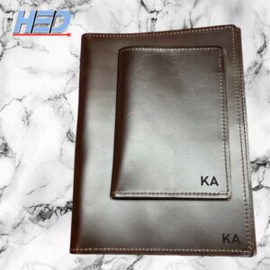 Engraved Leather Folios with Initials on Cover