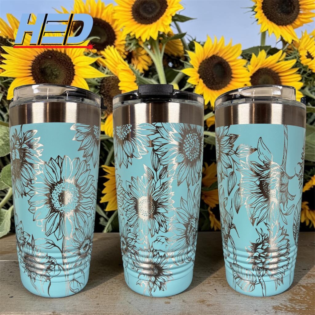 Tumbler Custom Engraving- Sunflower Wrap
